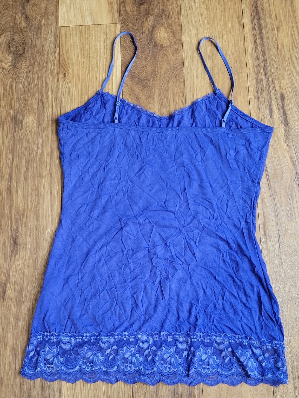Maurices Royal Blue Lace Trim Spaghetti Strap Camisole Tank Top Size Medium Laye - Picture 4 of 6